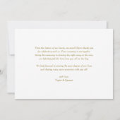 Carte De Remerciements Mariage Collage Photo Trois Écriture Dorée (Dos)