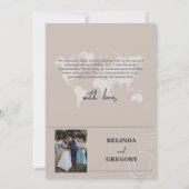 Carte De Remerciements Mariage Compass de passeport de mariage de destina (Dos)