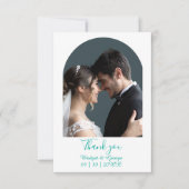 Carte De Remerciements mariage côtier abstrait turquoise (Devant)