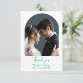 Carte De Remerciements mariage côtier abstrait turquoise (Debout devant)