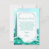 Carte De Remerciements mariage côtier abstrait turquoise (Dos)