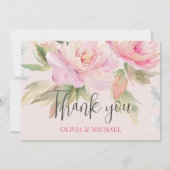 Carte de remerciements Mariage couleur d'aquarelle (Devant)