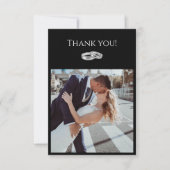 Carte De Remerciements Mariage d'affaires blanc et noir - (Devant)