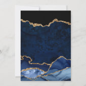 Carte De Remerciements Mariage d'agate de Parties scintillant Blue et Gol (Dos)