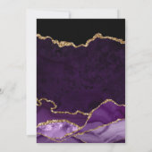 Carte De Remerciements Mariage d'agate de Parties scintillant de violet e (Dos)