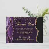 Carte De Remerciements Mariage d'agate de Parties scintillant de violet e (Debout devant)