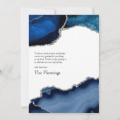 Carte De Remerciements Mariage d'âge marine et argent (Dos)