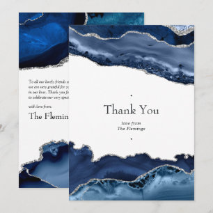 Carte De Remerciements Mariage d'âge marine et argent