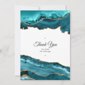 Carte De Remerciements Mariage d'âge turquoise et Gold (Devant)