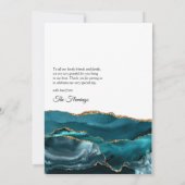 Carte De Remerciements Mariage d'âge turquoise et Gold (Dos)