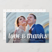 Carte de remerciements Mariage d'amour sans peur (Devant / Derrière)