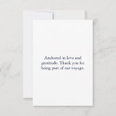 Carte De Remerciements Mariage d'Ancre bleu marine Monogram (Dos)