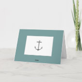 Carte De Remerciements Mariage d'Ancres nautiques simple | TURQUOISE (Dos)