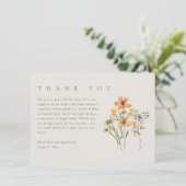 Carte De Remerciements Mariage dans le jardin botanique fleur sauvage Pho (Debout devant)