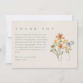 Carte De Remerciements Mariage dans le jardin botanique fleur sauvage Pho (Devant)