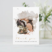 Carte De Remerciements Mariage d'aquarelle avec effet photo (Debout devant)