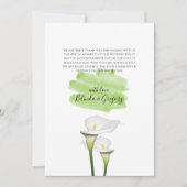 Carte De Remerciements Mariage d'aquarelle blanc Calla Lilies (Devant)