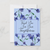 Carte De Remerciements Mariage d'aquarelle bleu violet (Devant)