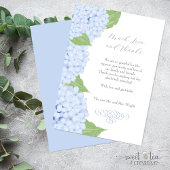Carte De Remerciements Mariage d'aquarelle Blue Hydrangea