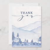 Carte De Remerciements Mariage d'aquarelle Blue Mountain (Devant)