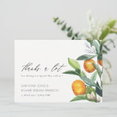Carte De Remerciements Mariage d'aquarelle Botanique Orange Citrus (Debout devant)