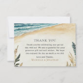 Carte De Remerciements Mariage d'aquarelle Coastal Chic Beach (Devant)