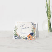 Carte De Remerciements Mariage d'aquarelle couleur bleu orange rouge vert (Devant)