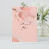 Carte De Remerciements Mariage d'aquarelle couleur rose pâle Rose (Debout devant)