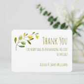 Carte de remerciements mariage d'aquarelle de la b (Debout devant)