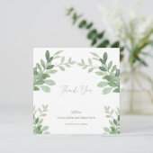 Carte De Remerciements Mariage d'aquarelle de l'arbre d'olivier (Debout devant)