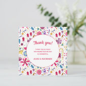 Carte de remerciements Mariage d'aquarelle des fle (Debout devant)
