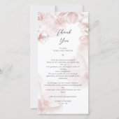 Carte De Remerciements Mariage d'aquarelle d'orchidée rose poussiéreux (Devant)