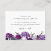 Carte de remerciements Mariage d'aquarelle florale (Dos)