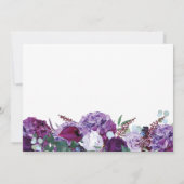 Carte De Remerciements Mariage d'aquarelle florale pourpre (Dos)