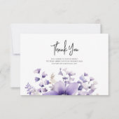 Carte De Remerciements Mariage d'aquarelle florale pourpre (Devant)