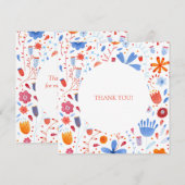 Carte De Remerciements Mariage d'aquarelle Flower Meadow (Devant / Derrière)