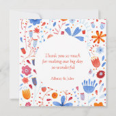 Carte De Remerciements Mariage d'aquarelle Flower Meadow (Dos)