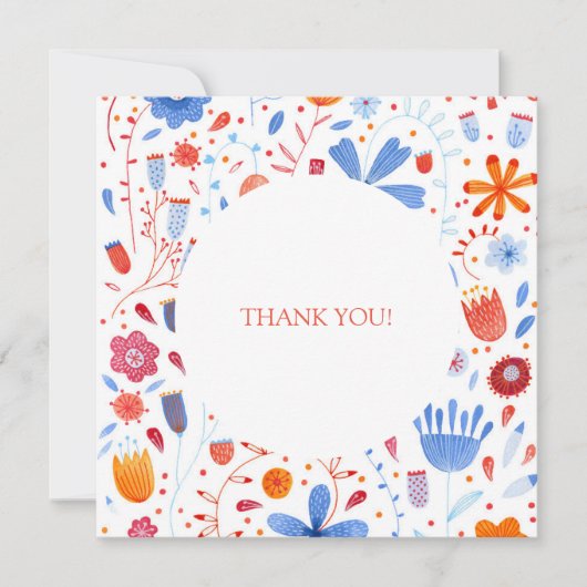 Carte De Remerciements Mariage d'aquarelle Flower Meadow (Devant)