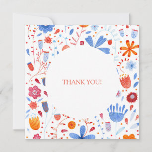 Carte De Remerciements Mariage d'aquarelle Flower Meadow