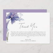 Carte De Remerciements Mariage d'aquarelle Iris violet (Devant / Derrière)