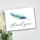 Carte De Remerciements Mariage d'aquarelle moderne bleu