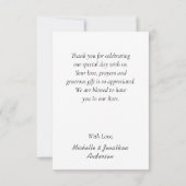 Carte De Remerciements Mariage d'aquarelle rose et lavande (Dos)