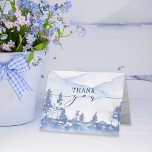 Carte De Remerciements Mariage d'aquarelle Rustic Blue Mountain<br><div class="desc">Exploitez l'équilibre de l'élégance raffinée et l'appréciation sincère avec notre Carte de remerciements Blue Mountain Watercolor. Ce design, imprégné de teintes tranquilles de bleu, capture sans effort vos sincères expressions de gratitude. L'aquarelle luxueuse attire immédiatement l'attention, tandis que le design subtil de montagne fait appel à l'appréciateur de la beauté...</div>