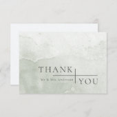 Carte De Remerciements Mariage d'aquarelle simple et moderne (Devant / Derrière)