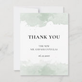 Carte De Remerciements mariage d'aquarelle verte Abstrait (Devant)