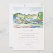 Carte De Remerciements Mariage d'aquarelle vif Mountain Scape (Devant)
