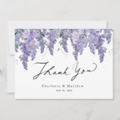 Carte De Remerciements Mariage d'aquarelle Wisteria Purple (Devant)