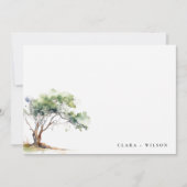 Carte De Remerciements Mariage d'arbre botanique simple minimal (Devant)