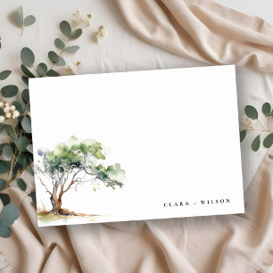 Carte De Remerciements Mariage d'arbre botanique simple minimal