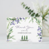 Carte De Remerciements Mariage d'arbre rustique Lavender (Debout devant)